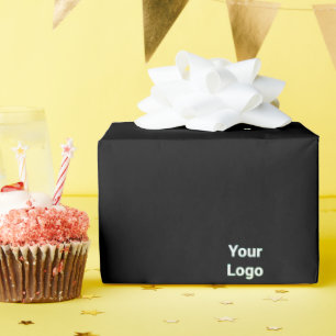 Eenvoudig minimaal elegant aangepast logo hier bed cadeaupapier