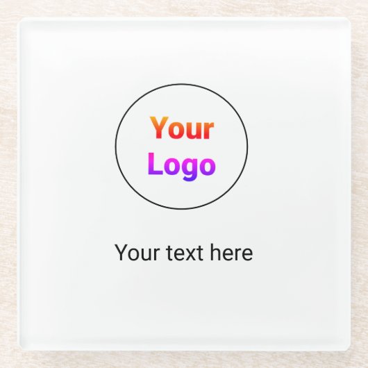 Eenvoudig minimaal elegant aangepast logo hier bed glazen onderzetter (Voorkant)
