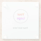 Eenvoudig minimaal elegant aangepast logo hier bed glazen onderzetter (Achterkant)