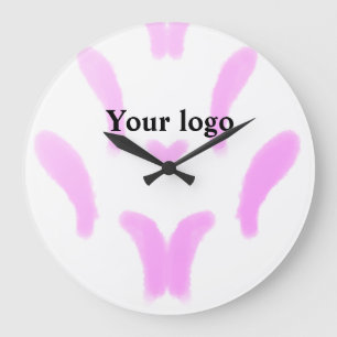 Eenvoudig minimaal elegant aangepast logo hier bed grote klok
