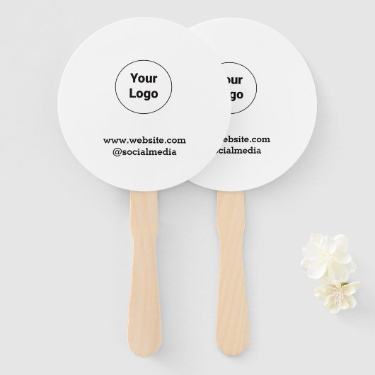 Eenvoudig minimaal elegant aangepast logo hier bed handwaaier (Voorkant en achterkant)