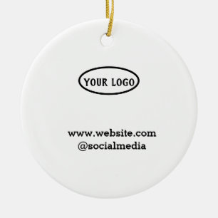 Eenvoudig minimaal elegant aangepast logo hier bed keramisch ornament