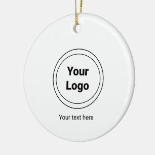Eenvoudig minimaal elegant aangepast logo hier bed keramisch ornament