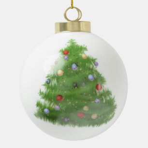 Eenvoudig minimaal elegant aangepast logo hier bed keramische bal ornament