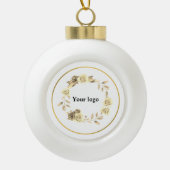 Eenvoudig minimaal elegant aangepast logo hier bed keramische bal ornament (Voorkant)