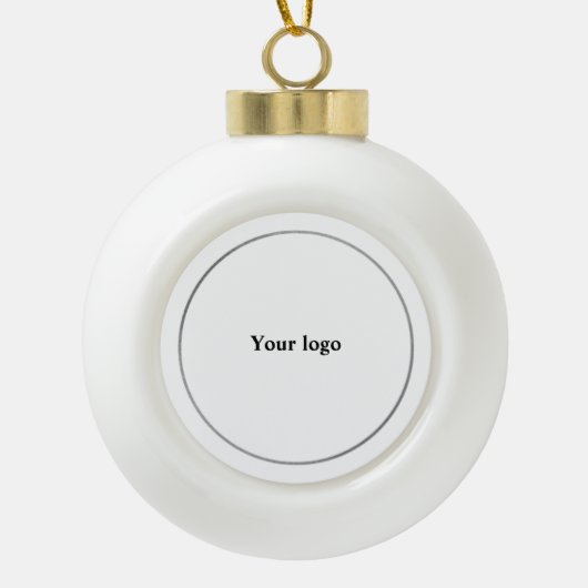 Eenvoudig minimaal elegant aangepast logo hier bed keramische bal ornament (Voorkant)