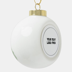 Eenvoudig minimaal elegant aangepast logo hier bed keramische bal ornament