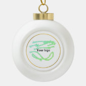 Eenvoudig minimaal elegant aangepast logo hier bed keramische bal ornament (Voorkant)