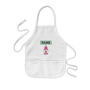 Eenvoudig minimaal elegant aangepast logo hier bed kinder schort