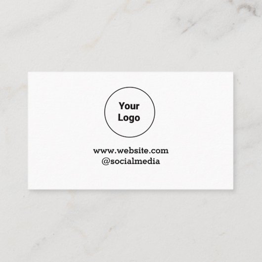 Eenvoudig minimaal elegant aangepast logo hier bed klantenkaartje (Achterkant)