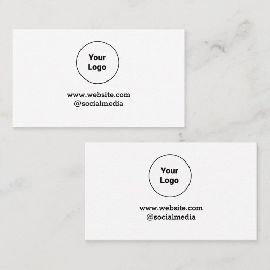 Eenvoudig minimaal elegant aangepast logo hier bed klantenkaartje (Voorkant / Achterkant)