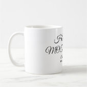 Eenvoudig minimaal elegant aangepast logo hier bed koffiemok (Links)