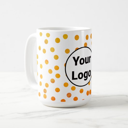 Eenvoudig minimaal elegant aangepast logo hier bed koffiemok (Voorkant links)