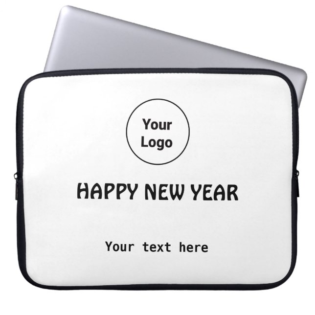 Eenvoudig minimaal elegant aangepast logo hier bed laptop sleeve (Voorkant)