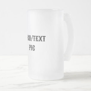 Eenvoudig minimaal elegant aangepast logo hier bed matglas bierpul