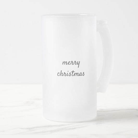 Eenvoudig minimaal elegant aangepast logo hier bed matglas bierpul (Voorkant rechts)