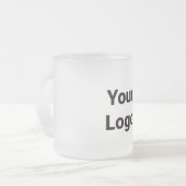 Eenvoudig minimaal elegant aangepast logo hier bed matglas koffiemok (Voorkant links)