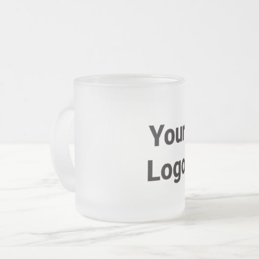 Eenvoudig minimaal elegant aangepast logo hier bed matglas koffiemok (Voorkant links)