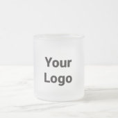 Eenvoudig minimaal elegant aangepast logo hier bed matglas koffiemok (Center)