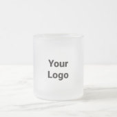 Eenvoudig minimaal elegant aangepast logo hier bed matglas koffiemok (Center)