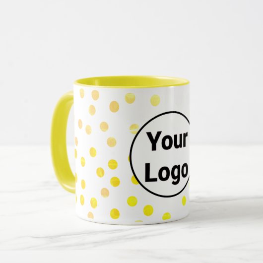 Eenvoudig minimaal elegant aangepast logo hier bed mok (Voorkant links)