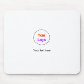 Eenvoudig minimaal elegant aangepast logo hier bed muismat (Voorkant)