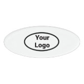 Eenvoudig minimaal elegant aangepast logo hier bed naambadge (Voorkant)