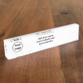 Eenvoudig minimaal elegant aangepast logo hier bed naambordje (Zijkant)