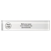 Eenvoudig minimaal elegant aangepast logo hier bed naambordje (Voorkant)