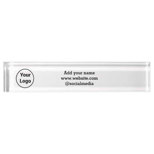 Eenvoudig minimaal elegant aangepast logo hier bed naambordje (Voorkant)