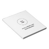 Eenvoudig minimaal elegant aangepast logo hier bed notitieblok (Schuin)