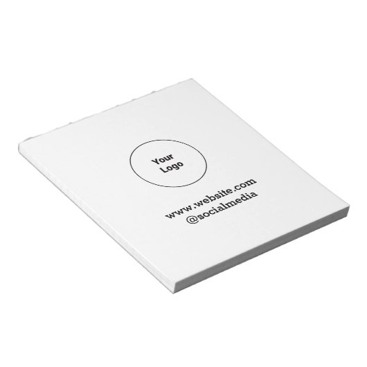 Eenvoudig minimaal elegant aangepast logo hier bed notitieblok (Schuin)