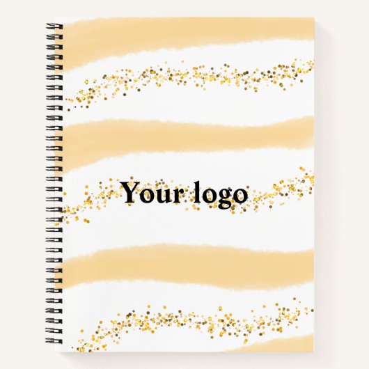 Eenvoudig minimaal elegant aangepast logo hier bed notitieboek (Voorkant)