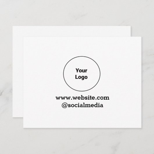 Eenvoudig minimaal elegant aangepast logo hier bed notitiekaartje (Voorkant / Achterkant)