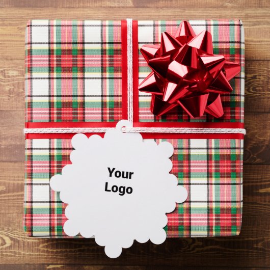 Eenvoudig minimaal elegant aangepast logo hier bed ornament kaart (Insitu (Geschenk))