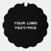 Eenvoudig minimaal elegant aangepast logo hier bed ornament kaart (Achterkant)