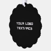 Eenvoudig minimaal elegant aangepast logo hier bed ornament kaart (Links)