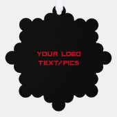 Eenvoudig minimaal elegant aangepast logo hier bed ornament kaart (Achterkant)