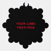 Eenvoudig minimaal elegant aangepast logo hier bed ornament kaart (Voorkant)