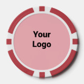 Eenvoudig minimaal elegant aangepast logo hier bed poker chips (Voorkant)