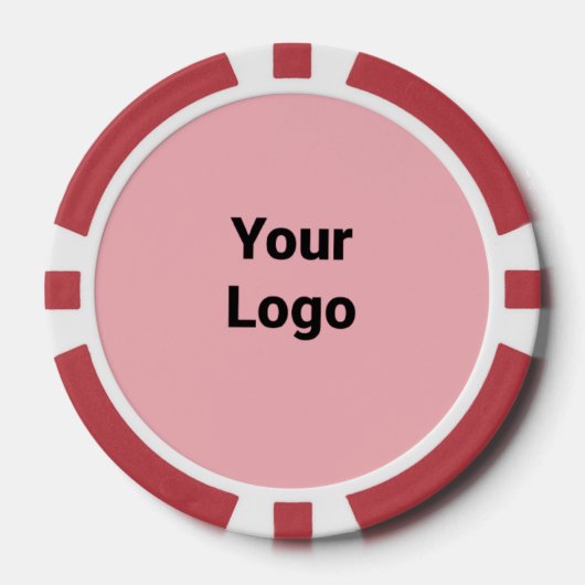 Eenvoudig minimaal elegant aangepast logo hier bed poker chips (Voorkant)