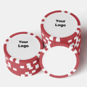 Eenvoudig minimaal elegant aangepast logo hier bed poker chips (Opstapeling)