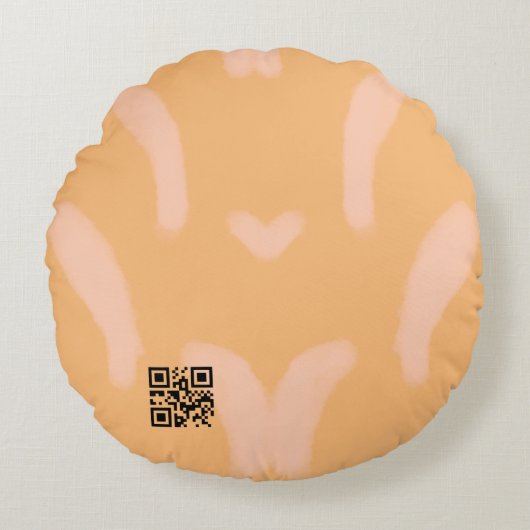 Eenvoudig minimaal elegant aangepast logo hier bed rond kussen (Voorkant)