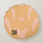 Eenvoudig minimaal elegant aangepast logo hier bed rond kussen (Achterkant)