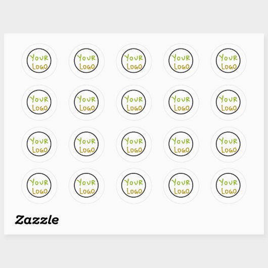 Eenvoudig minimaal elegant aangepast logo hier bed ronde sticker (Vel)