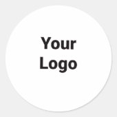 Eenvoudig minimaal elegant aangepast logo hier bed ronde sticker (Voorkant)