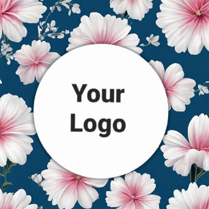 Eenvoudig minimaal elegant aangepast logo hier bed ronde sticker