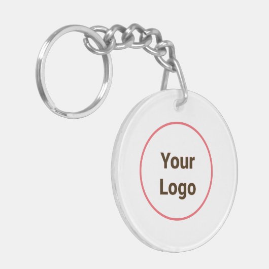 Eenvoudig minimaal elegant aangepast logo hier bed sleutelhanger (Voorkant Links)