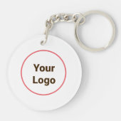 Eenvoudig minimaal elegant aangepast logo hier bed sleutelhanger (Achterkant)