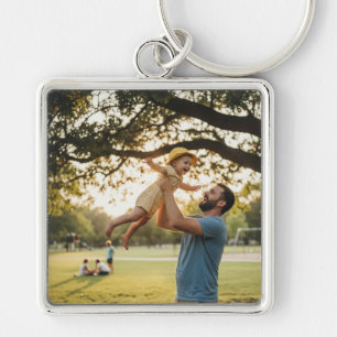 Eenvoudig minimaal elegant aangepast logo hier bed sleutelhanger